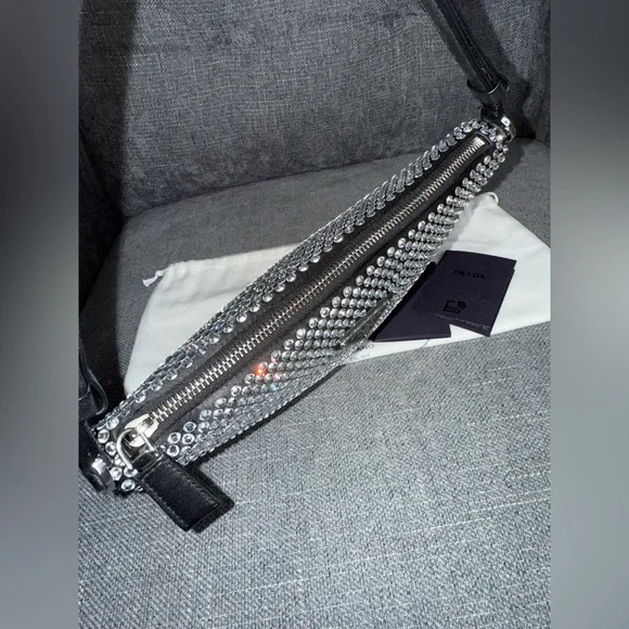 PRADA crystal Triangle shoulder bag - Picture 6 of 10